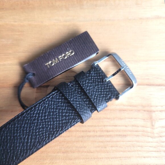 Tom Ford No.001 Watch White Face Black Leather Strap Stainless Steel New Gift - Picture 2 of 8